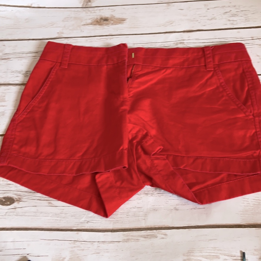 Bright red j crew chino shorts